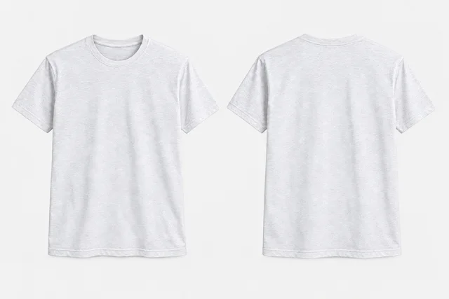 Silver White Melange Round-Neck