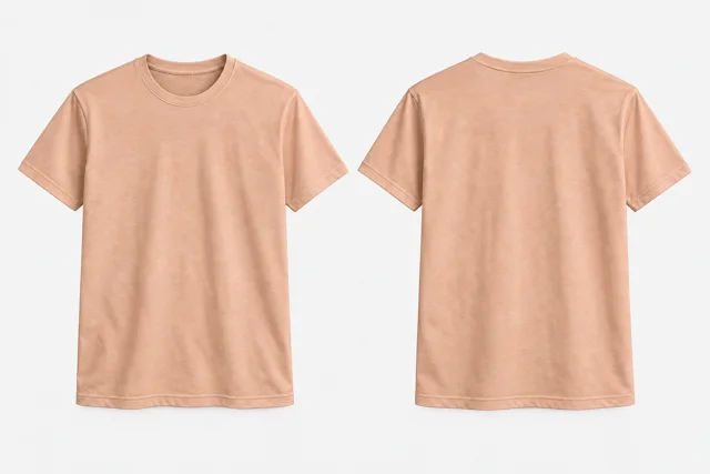 Peach Beige Round-Neck