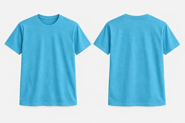 Aqua Blue Round-Neck
