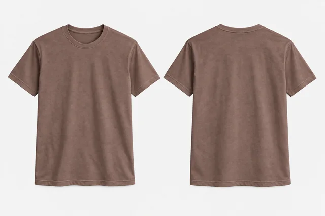 Taupe Brown Round-Neck