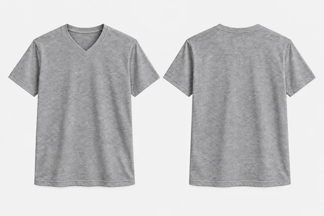 Grey Melange V-Neck