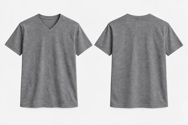 Medium Grey Melange V-Neck