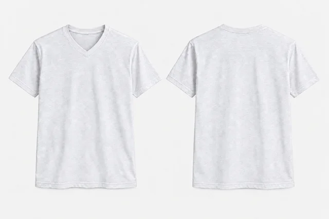 Silver White Melange V-Neck