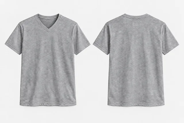 Light Grey Melange V-Neck