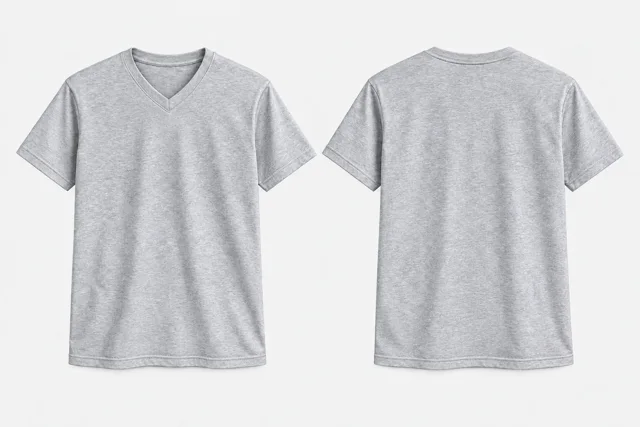 Silver Grey Melange V-Neck
