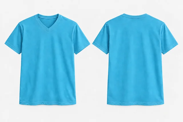 Aqua Blue V-Neck