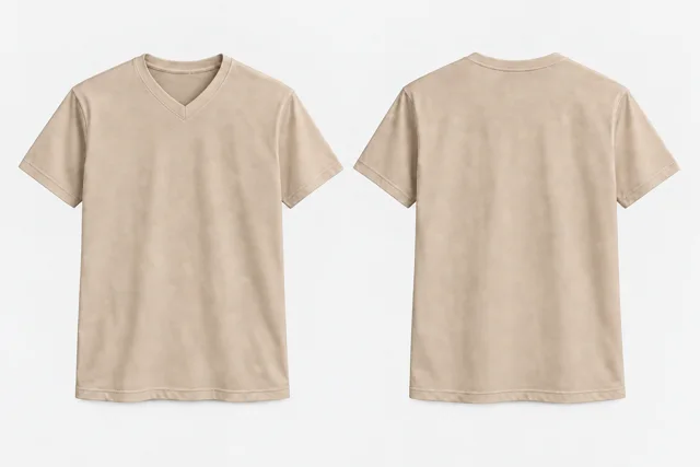 Cream Beige V-Neck
