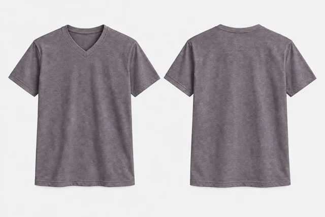 Mauve Grey Heather V-Neck