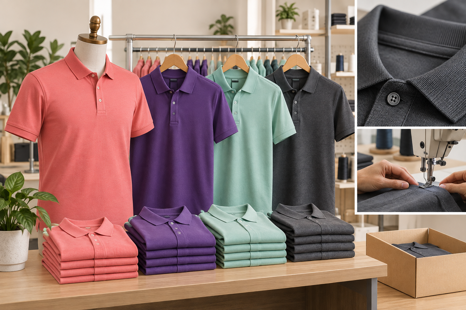 Cotton-blend Dry-Fit Polo Shirts